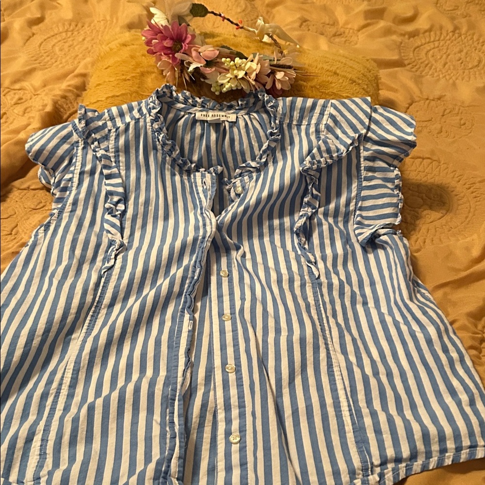 Blue Striped Button Down Shirt